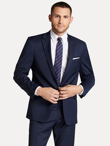 Férfi Tommy Hilfiger Regular fit sharkskin wool Blézerek Kék | HU 1256TCE